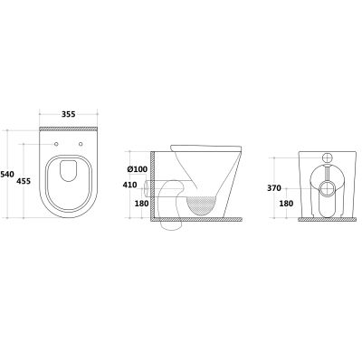 Rimless Back To Wall Toilet & Soft Close Seat