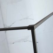 Frontline Velar Walk-in Shower Screen with Towel Rail in Matt Black – 1200mm