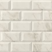Metro Calcata Beige Marble Ceramic Brick Tile - 100x200mm