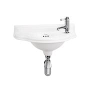 Curved Cloakroom Basin - 1 Tap Hole Right Hand