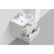 600mm Wall Hung Vanity Unit in Gloss White & Resin Basin