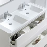 1200mm Wall Hung Vanity Unit in Gloss White & Resin Basin