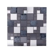 Titan Black Foil Poppy Modular Mosaic - 300x300mm
