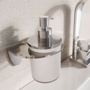 Glass Soap Dispenser & Chrome Holder