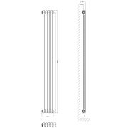 Grey Double Vertical Column Radiator - 1800x200mm