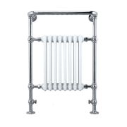 White & Chrome Heated Towel Rail - 940x600mm