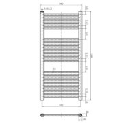 Chrome Heated Towel Rail – 1200x500mm