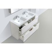 1200mm Floorstanding Vanity Unit in Gloss White & Resin Basin
