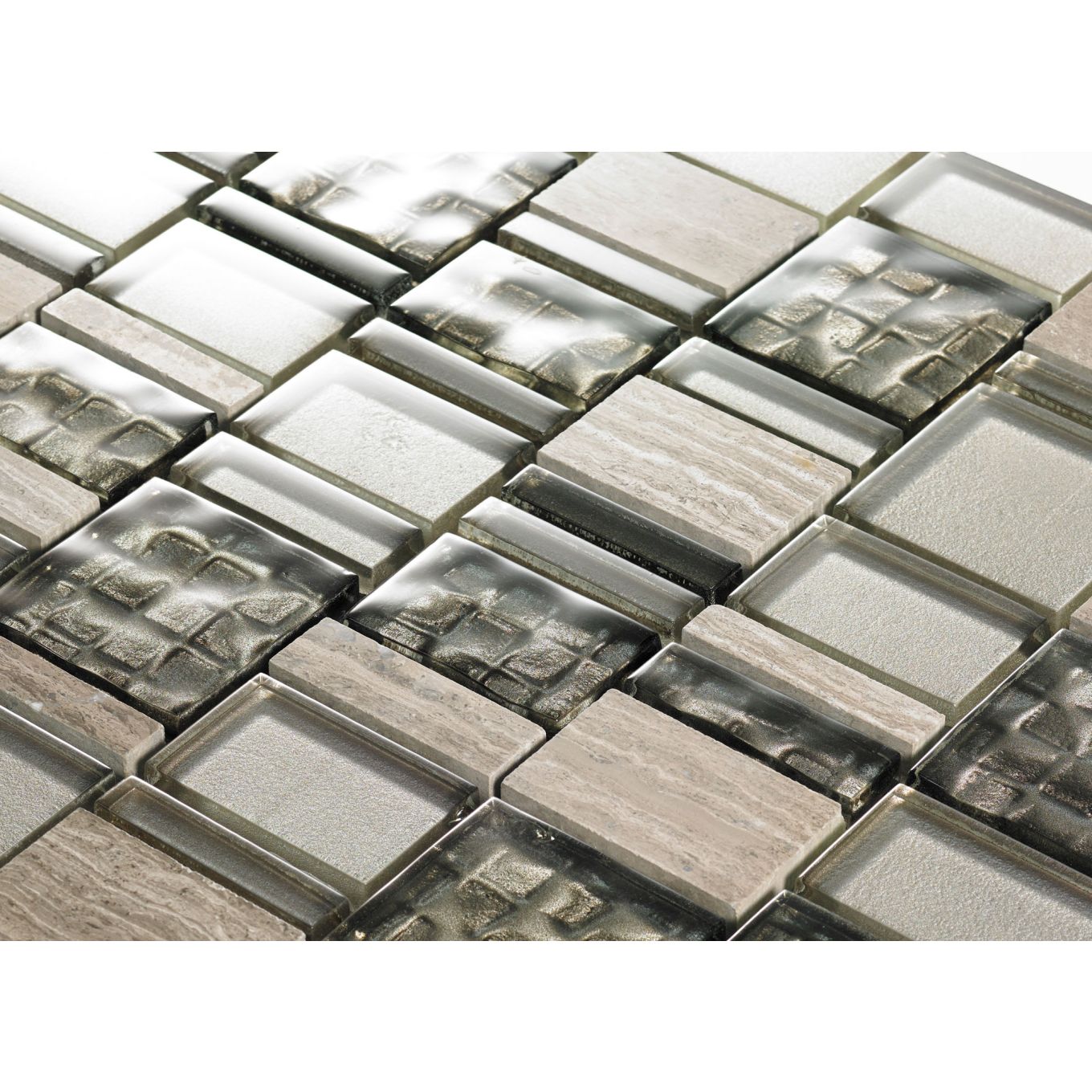 Arturins Silver Travertine Bronze Mosaic - 300x300mm