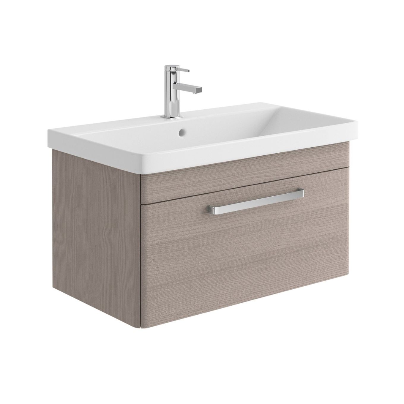 800mm Wall Mounted Vanity Unit & Basin in Stone Grey