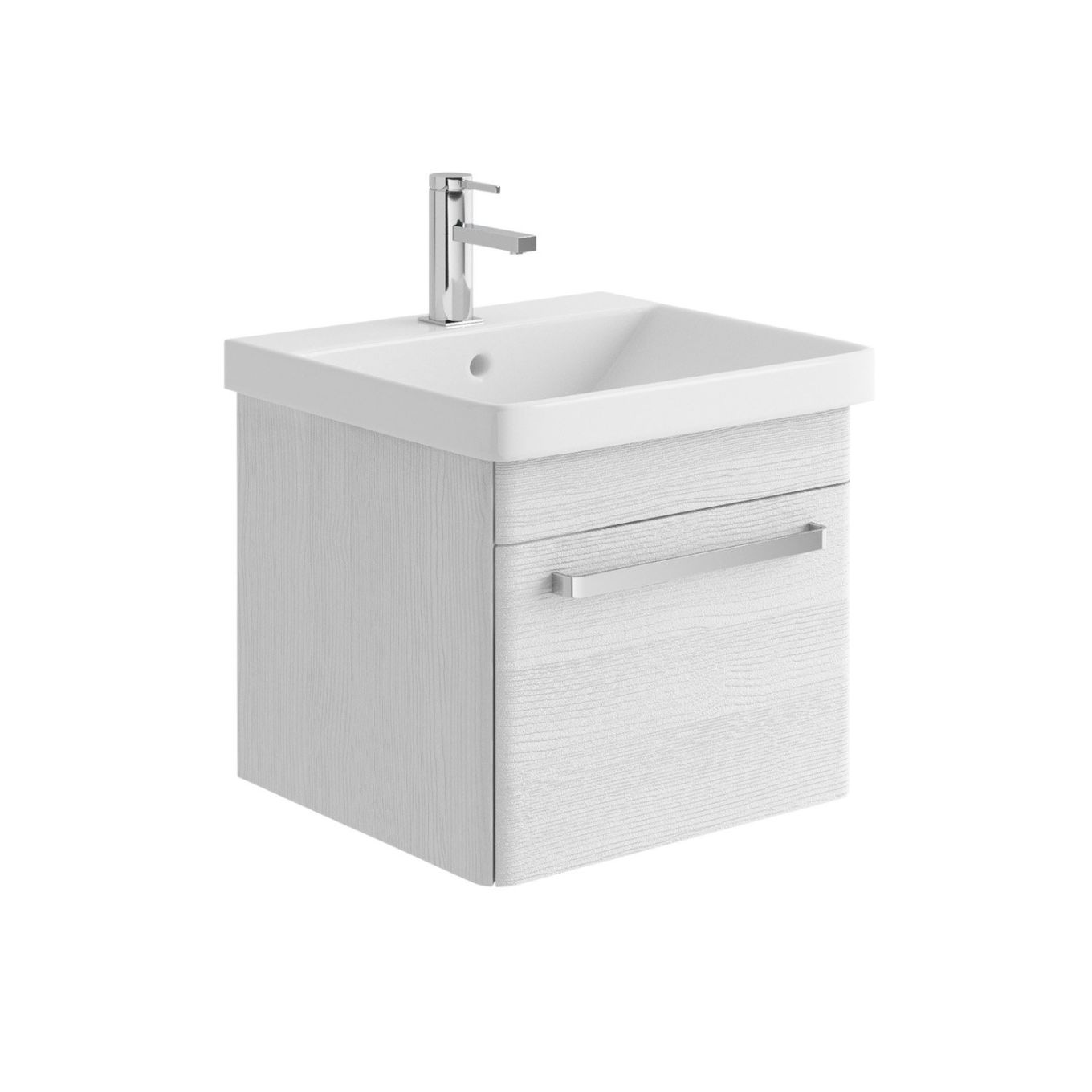 500mm Wall Mounted Vanity Unit & Basin in White