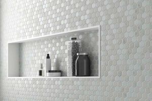 Image showingMarble Effect Mosaic Tiles