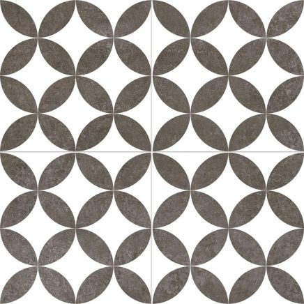 Ripley Black & White Pattern Ceramic Tile 450 x 450mm