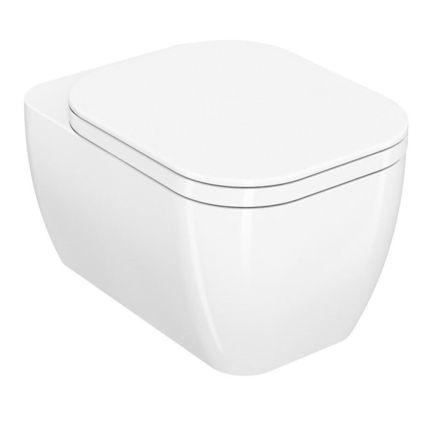 White Rimless Wall Hung Toilet & Soft Close Seat