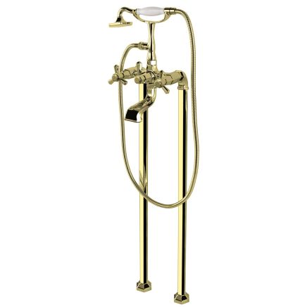 Gold Floor Standing Bath Shower Mixer Tap