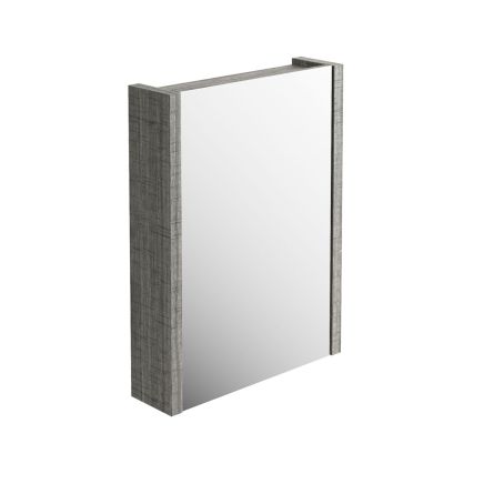 600mm Single Mirrored Cabinet - Grey Ash