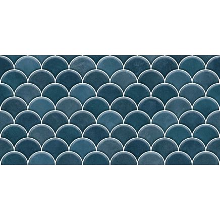 Atlantis Dark Blue Gloss Décor Ceramic Tile – 600x300mm