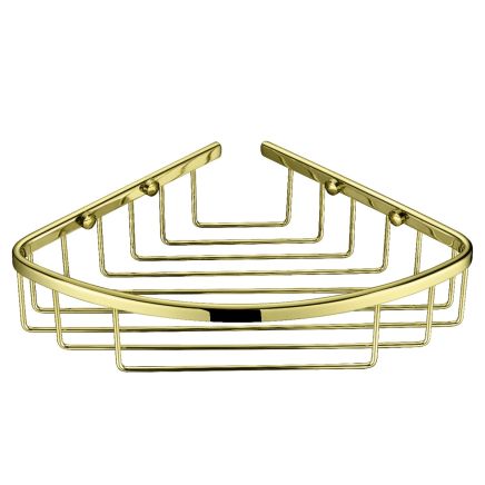 Brushed Gold Single Corner Shower Basket