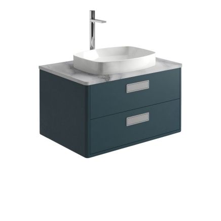 Griffin 800mm Vanity Unit in Petrol Blue with Semi-Inset Basin