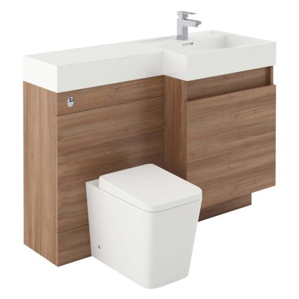 1200mm Right Hand Vanity Combination Unit in Natural Oak