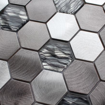 Colin Metal Glass Hexagonal Mosaic – 300x300mm