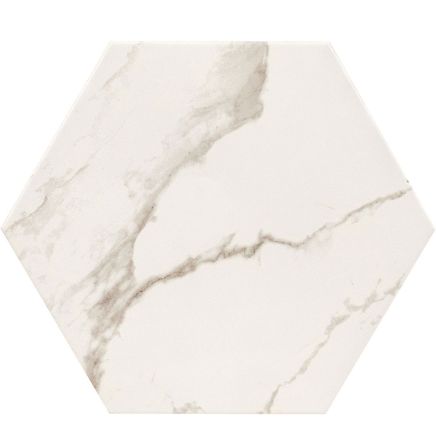 La Bella White Marble Hexagon Matt Ceramic Tile – 230x270mm