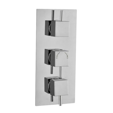 Double Outlet Square Concealed Shower Valve