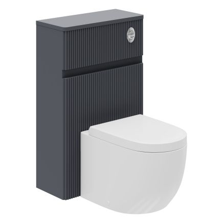 Ribbed WC Unit in Charcoal