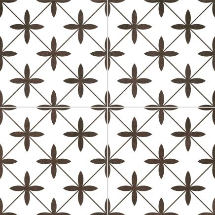 Potton White Pattern Ceramic Tile 450x450mm