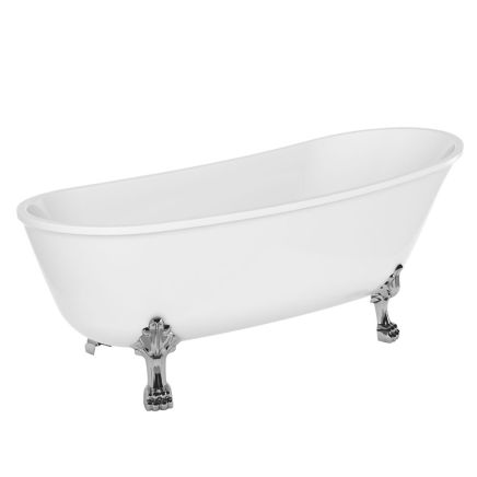 Traditional Roll Top Bath with Chrome Claw Feet - 1500x735mm