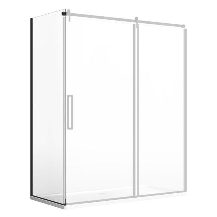 Black Shower Side Panel - 760mm