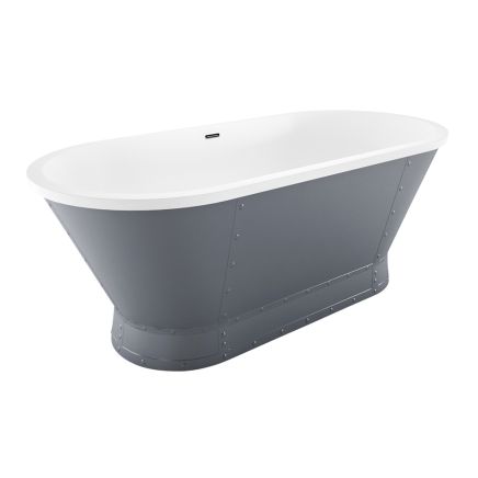 Grey Freestanding Acrylic Bath - 1676x780mm