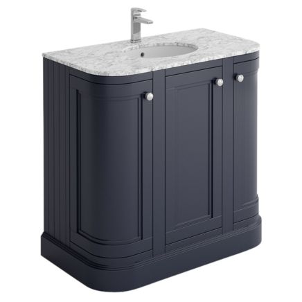 Curved Vanity Unit in Midnight Grey – 900mm