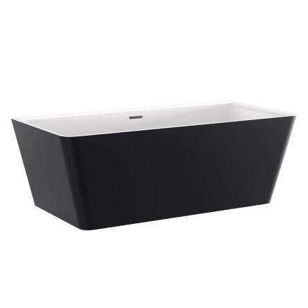 Black Freestanding Acrylic Bath – 1500x780mm