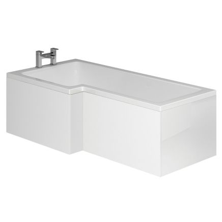 White Acrylic L-Shape Front Bath Panel - 1700mm