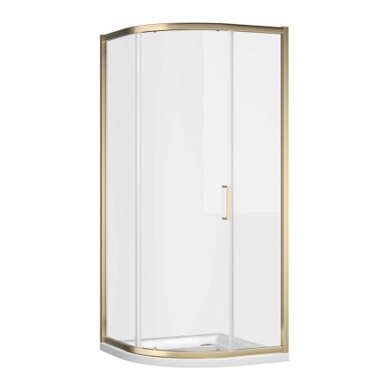 Brushed Gold Sliding Shower Door Quadrant - 900x900mm