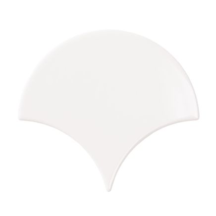 Pescara Ceramic White Fan Tile - 150x134mm