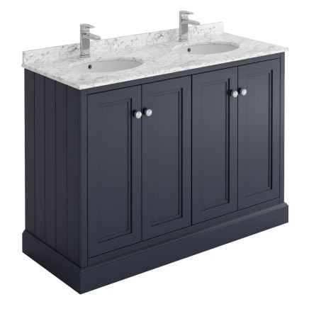 Square Double Vanity Unit in Midnight Grey – 1200mm