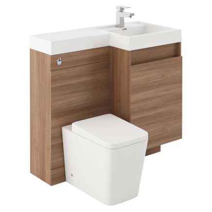 900mm Right Hand Vanity Combination Unit in Natural Oak