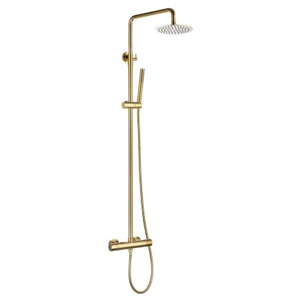 Round Thermostatic Shower Pack - Brushed Gold