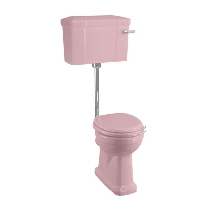 Low Level Toilet with Soft Close Toilet Seat - Confetti Pink