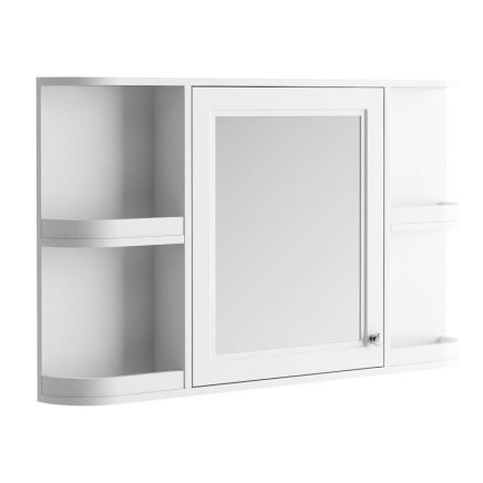 Mirrored Wall Cabinet in Matt White - 1170mm