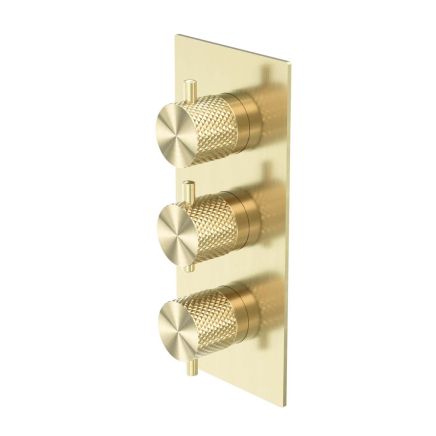 Thermostatic Concealed Dual Outlet Shower Valve - Champagne Gold