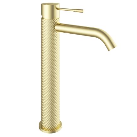 Champagne Gold Knurled Tall Basin Tap