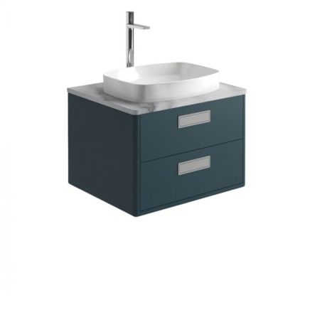 Griffin 650mm Vanity Unit in Petrol Blue with Semi-Inset Basin