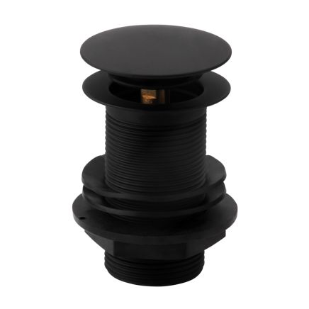 Black Basin Push Button Waste - Unslotted