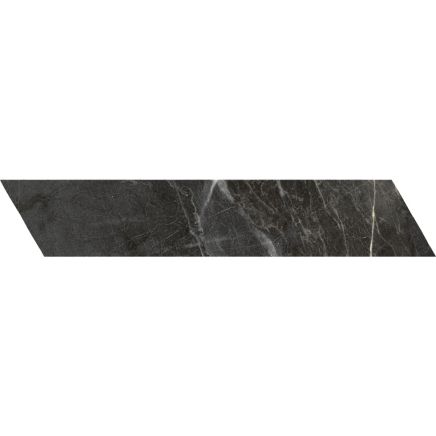 Salerno Black Matt Marble Chevron Tile - 80 x 400mm