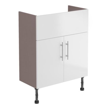 White Gloss 600mm Fitted Furniture Vanity Unit
