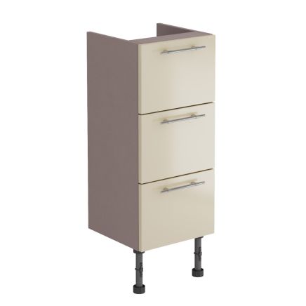 Mussel Gloss 3 Drawer Fitted Furniture Unit
