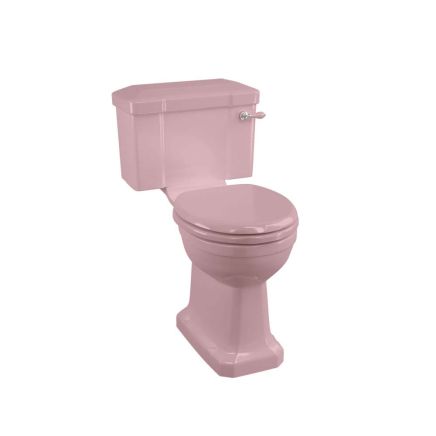 Close Coupled Toilet with Soft Close Toilet Seat - Confetti Pink